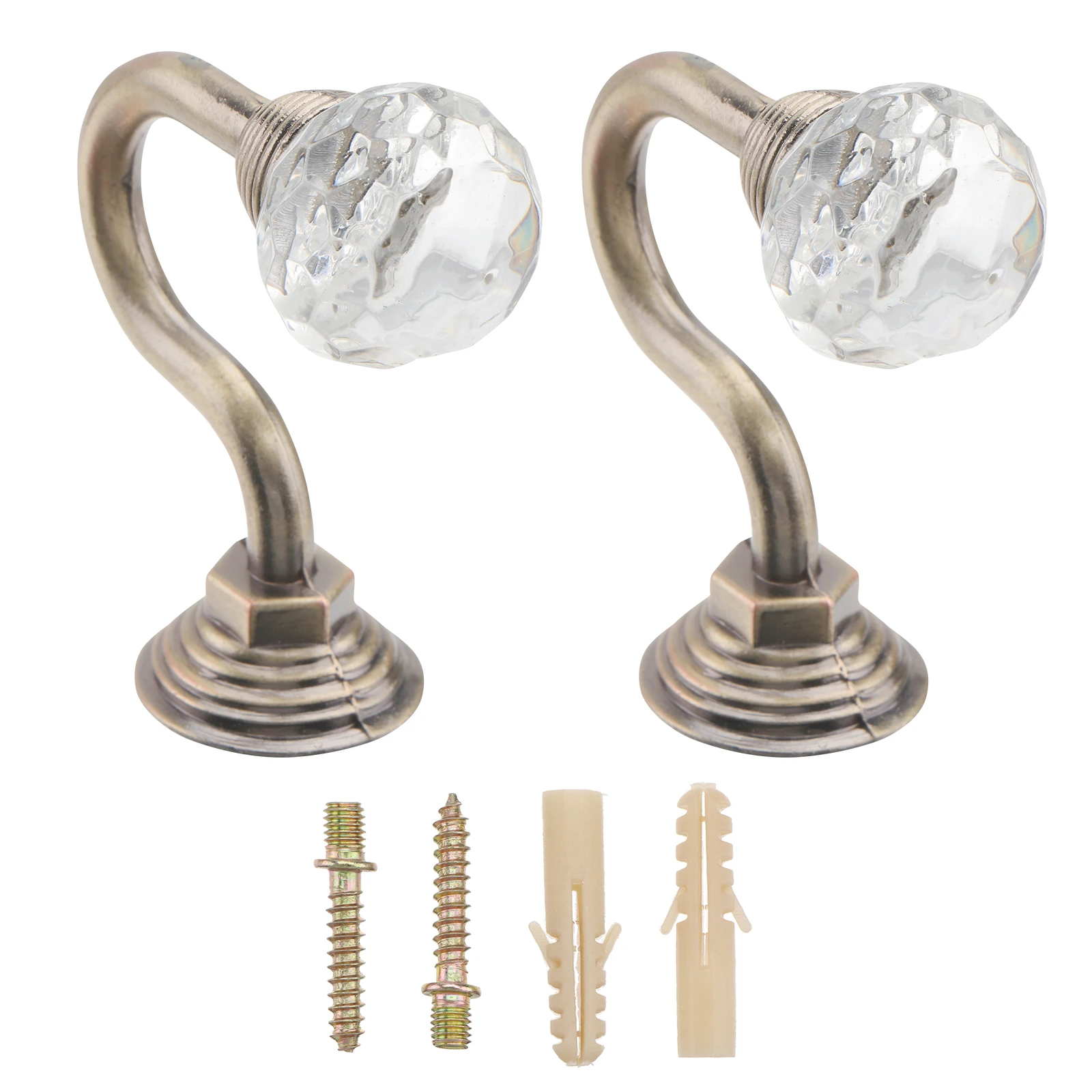 

2Pcs Curtain Holdbacks Simple Design Alloy Hooks for Modern Classic Rooms Easy Install with Screws Included Wall Hooks
