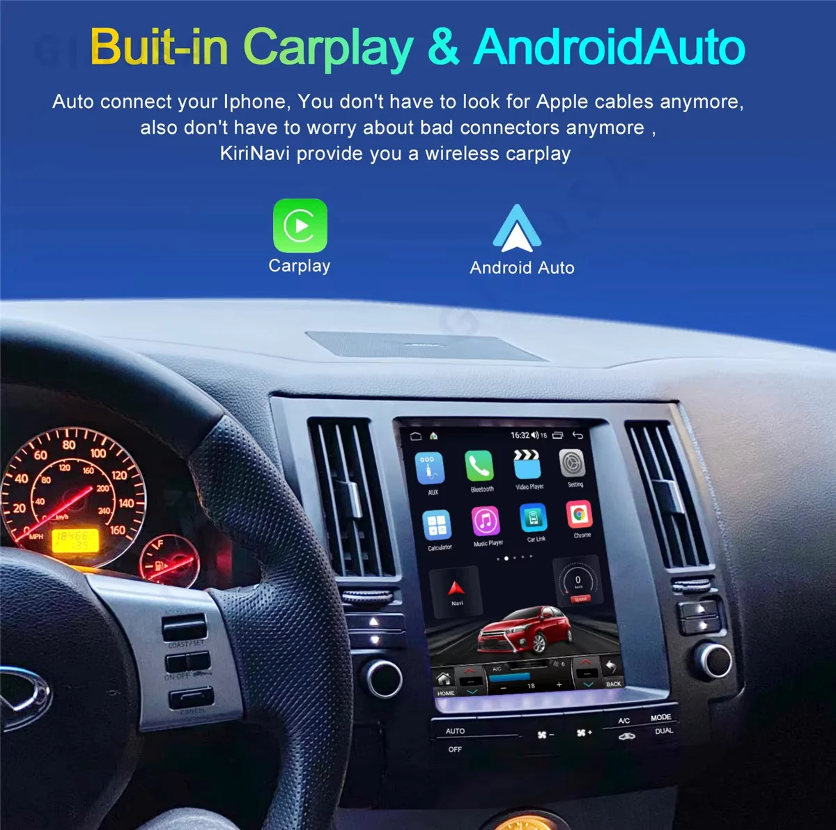 9.7 inch Android14 For Infiniti FX35 FX45 2004-2008 GPS Car Radio Multimedia Player Stereo Carplay Auto Multifunction Head Unit