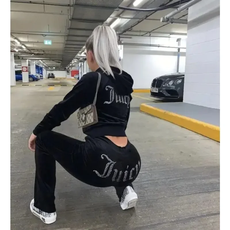 2pcs/set Women's Autumn Winter Hooded Jogging Set Comfortable Long Sleeve Coat and Pants Casual Two-Piece Sweatsuit for Running