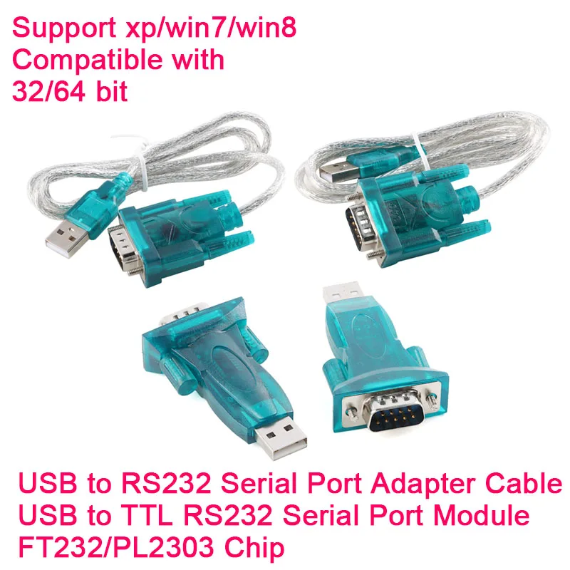 HL-340 USB to RS232 Serial Port Adapter Cable USB to DB9 COM Port RS232 Serial Port Cable USB to TTL Module FT232/PL2303