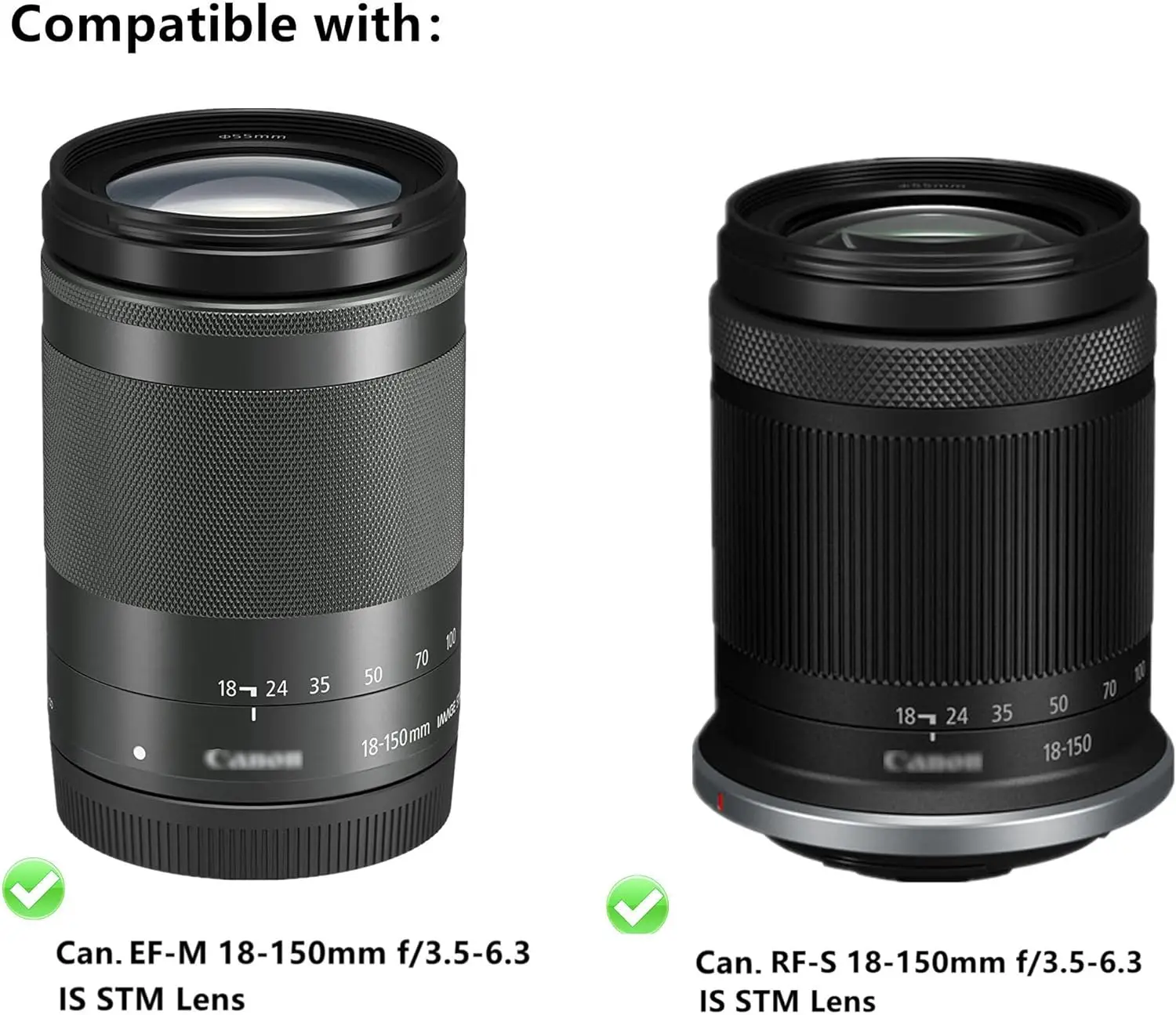 غطاء غطاء رأس لعدسة الحربة ، واقي شاشة زجاجي لكانون 18-من نوع Bayonet ، 18-من خلال عدسة STM EOS R7 R10 M50 II