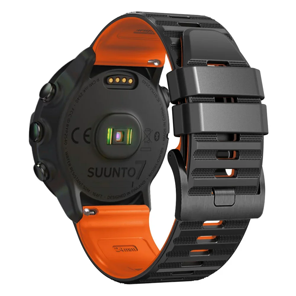 New 24mm Silicone Watch Strap Band for Suunto 7/ 9 /D5 Spartan Sport Wrist HR Baro Smart Watch Band Replacement Wrist Strap