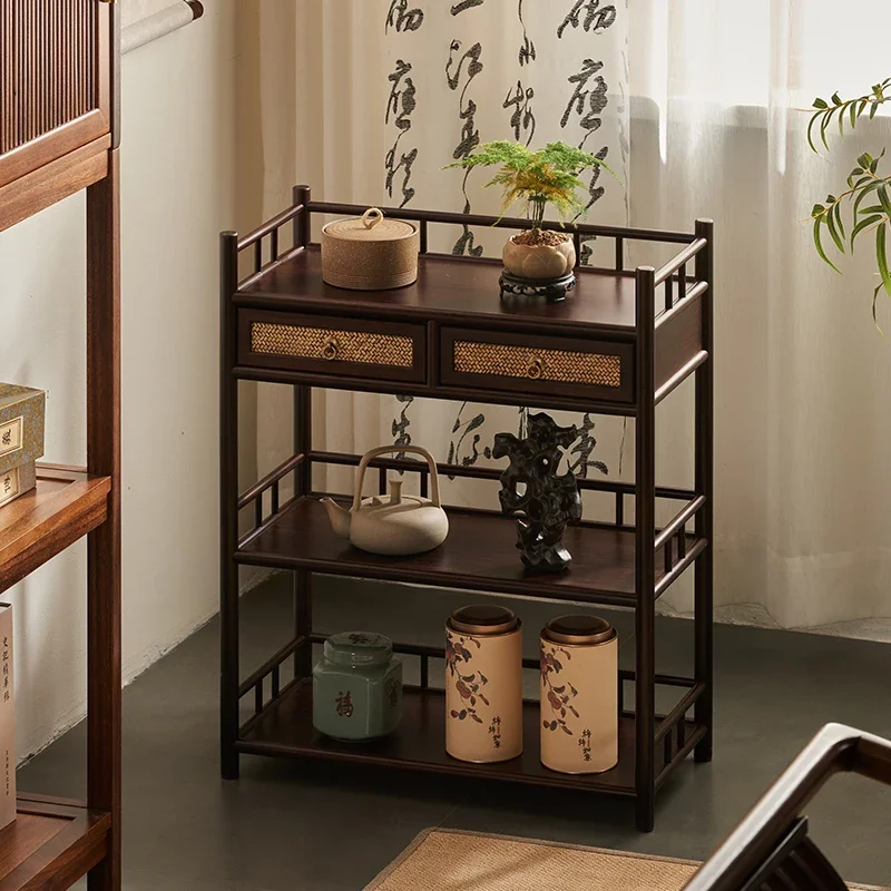 Cream Style Heavy Duty Construction Display Shelf Multi Tier Long Lasting Finish Reinforced Frame Large Capacity