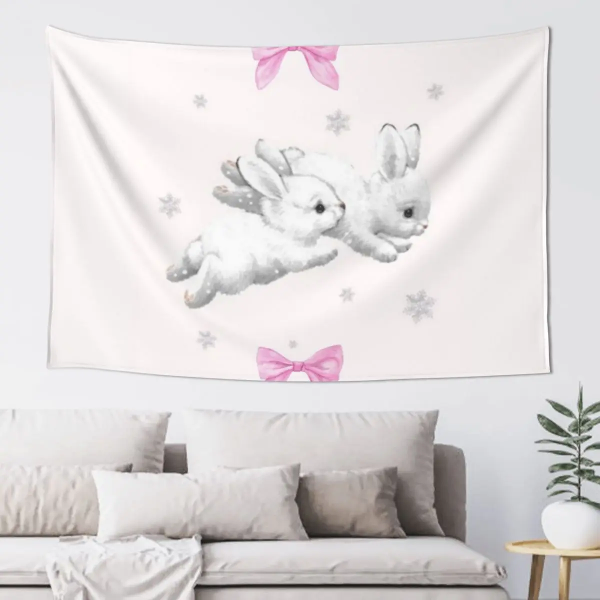 

bunny with pink bow  · . Tapestry Wall Hangings Decoration Decoration Wall Wall Hanging Decor Tapestry