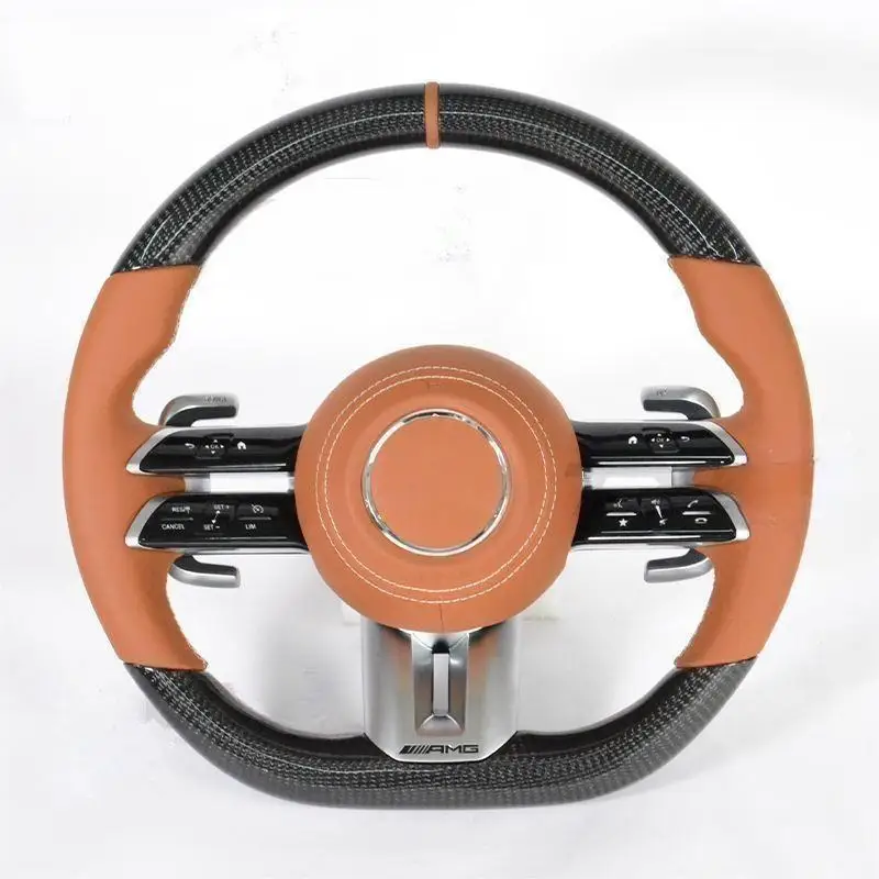 For Mercedes Benz Old Model To New Model Steering Wheel Forged Carbon Fiber LED Steering Wheel For Ben W205 W204 W207 W213