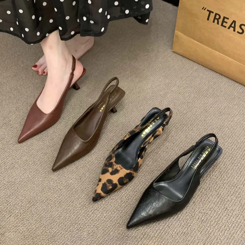 

1.8 in Trendy Slingback Stiletto Pumps for Women Sexy Slip on Pointed Closed Toe High Heels Daily Party Office Sandal