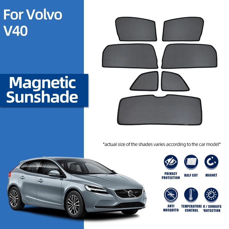 

For Volvo V40 2013-2019 V 40 Magnetic Car Sunshade Shield Front Windshield Curtain Rear Side Baby Window Mesh Sun Shade Visor