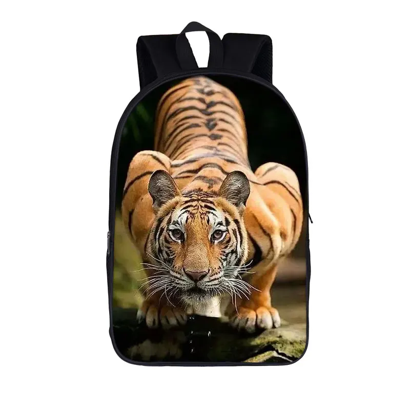 Oil Painting Tiger Backpack for Teenage Tiger Head Boys Bagpack Children School Bags Men Women Daypack Student School Backpack