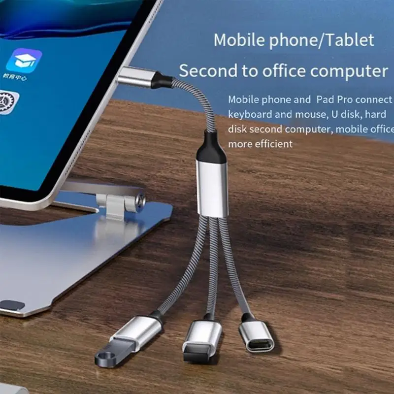 Split USB Cable Extender Hub 1 Feet USB Splitter Cable 1 In 3 Out For Car Laptop PC Computer Keyboard Flash Drive