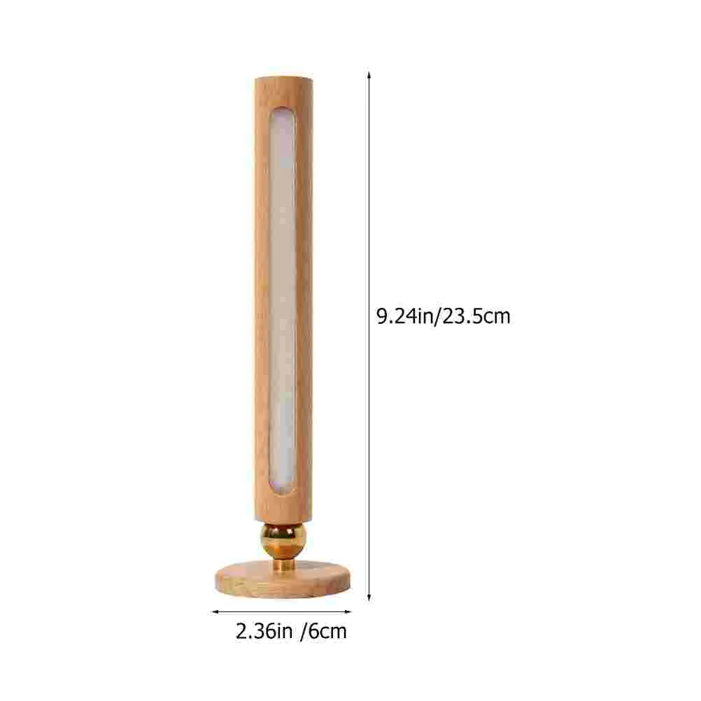 

Rod Rotating Wall Light Peel and Stick Sconce Lamp Lights Wireless 360 Rotatable Wooden LED Sconces Night for Bedroom