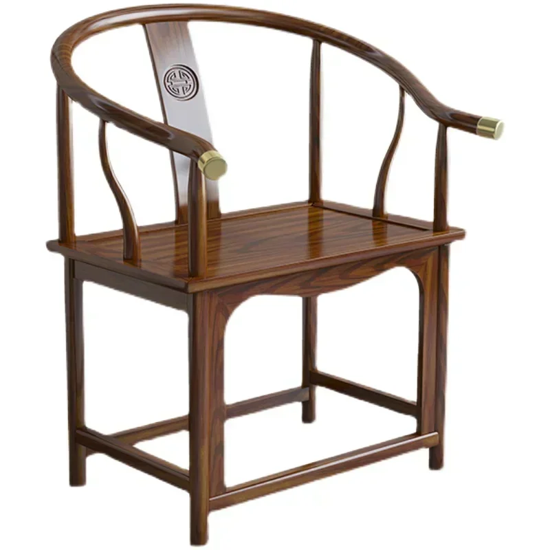 

Solid Wood round-Backed Armchair Three-Piece Tea Chair Chair Home Backrest Chair