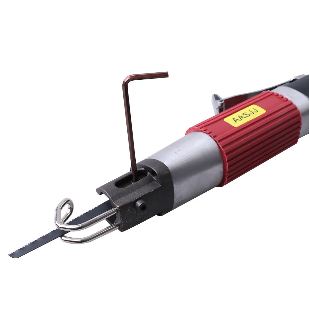 Pneumatic Reciprocating File and Saw, Multifunctional Low-Vibration 4800Spm Pneumatic Cutting and Grinding Tool, Equipped with 4 Files and 1 Saw Blade (Stroke Length: 10mm)