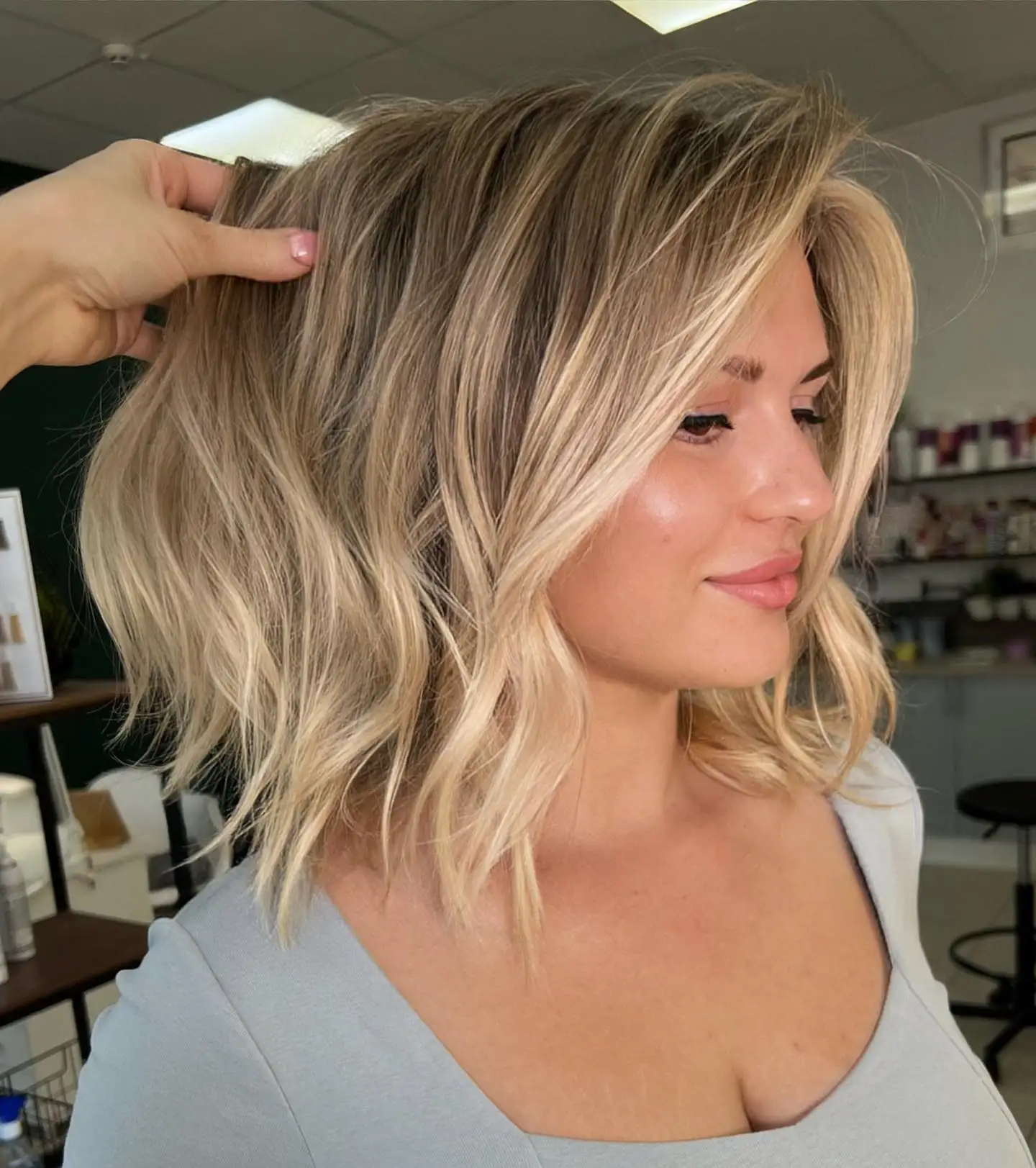 

Short Bob Wear And Go Glueless wig Ombre Brown Blonde Lace Front Wig Women's Natural Looking soft wavy Shoulder length