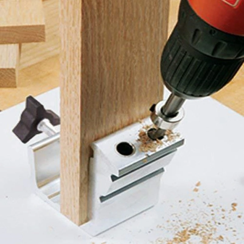 Pocket Hole Jig Kits 15°Woodworking Inclined Hole Jig 2Drill Guide Joint Tool Drill, Wrench, Screws, Dowels Included