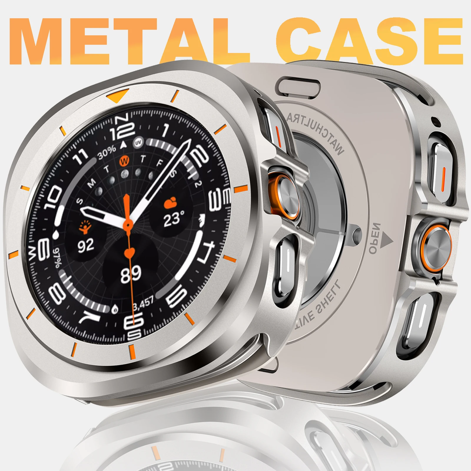 

Metal Protective Case For Samsung Galaxy Watch Ultra 2025 PC&Alloy Hard Cover For Galaxy Watch 7 Ultra 47mm Bumper Accessories