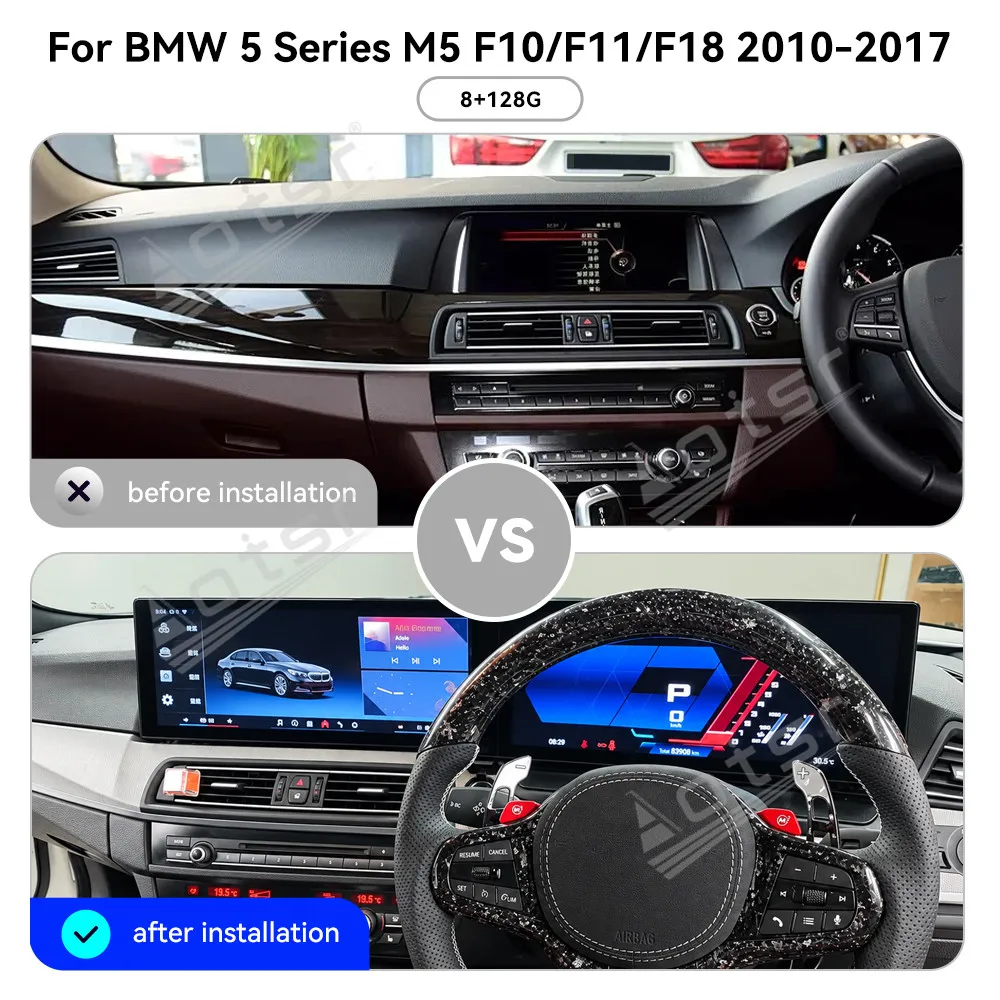 Car Radio Android 14 Dual 15.5 inch For BMW 5 Series M5 2010‑2017 RHD Multimedia Video Player Stereo Auto GPS Navi DSP Carplay