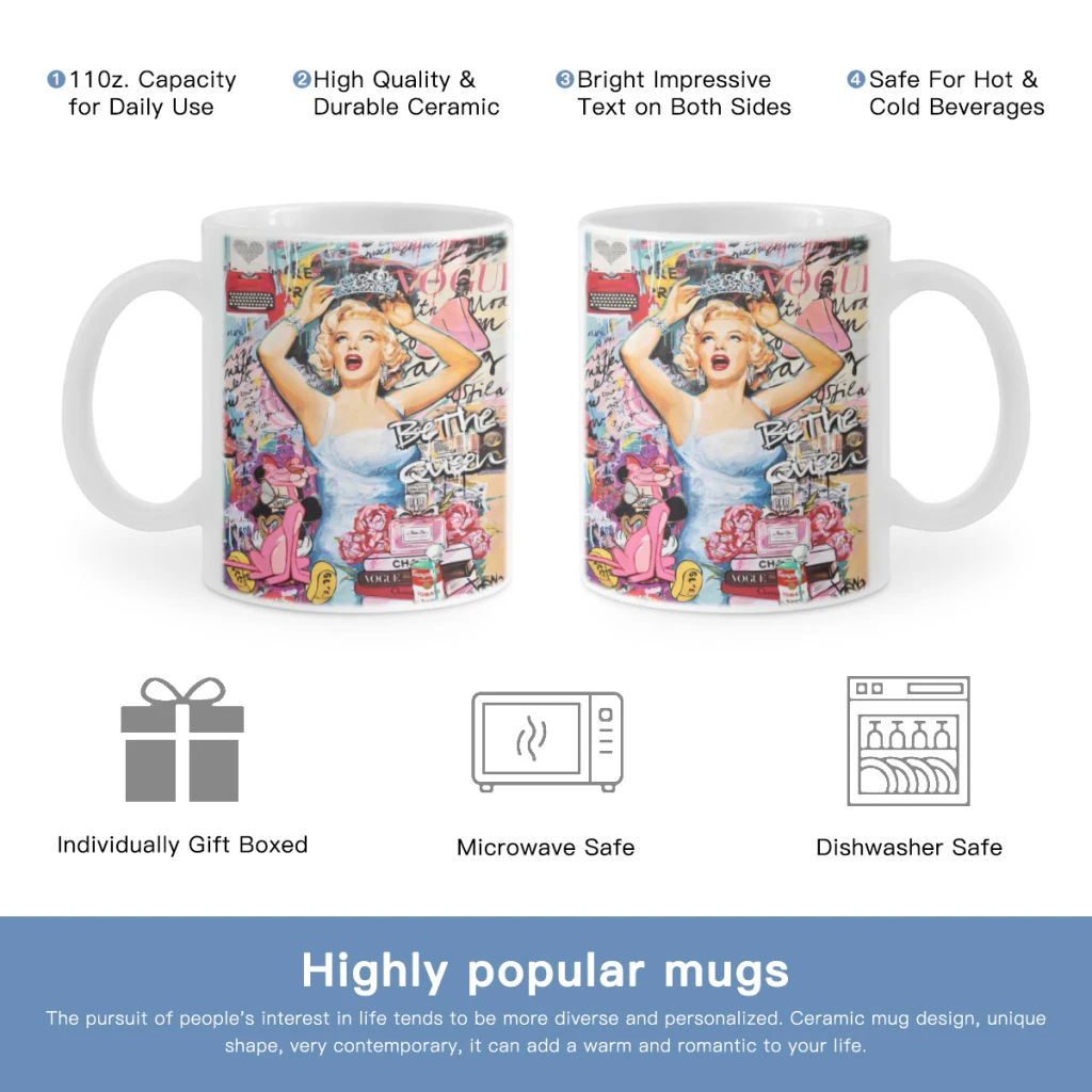 

Graffiti-Art-Marilyn-Monroe-Pop-Free shipping Ceramic Cup Coffee Oatmeal Breakfast Cup Creative Personality Mug