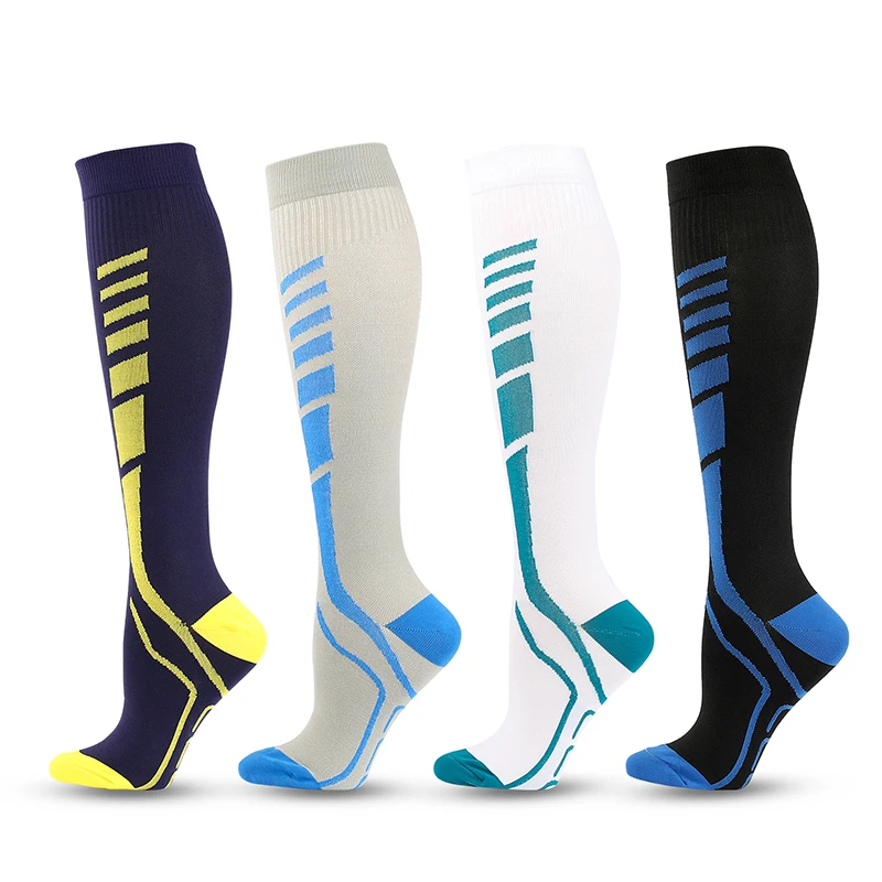 2022 New Functional Sports Compression Socks Medical Nursing Anti Fatigue Calf Stockings Nylon Elastic Compression Socks