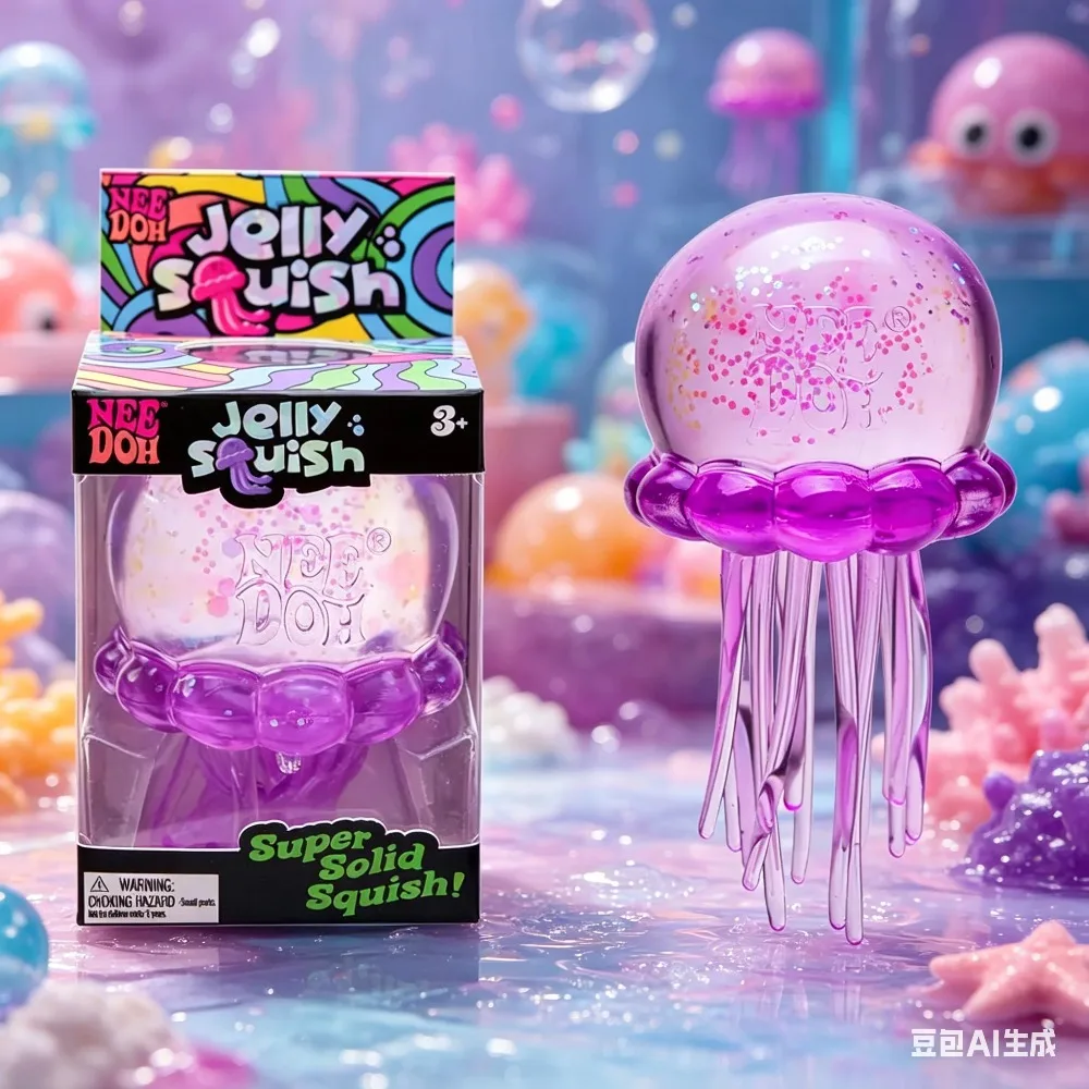 Nuevo y Popular Juguete Sensorial Antiestrés Schylling NeeDoh Jellyfish Jelly Squid, Juguete para Aliviar el Estrés Activado por Música