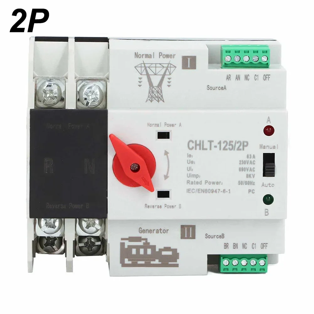 

63A Transfer Switch Automatic Selector Switch Household Use Fast Switching Performance High-quality Components