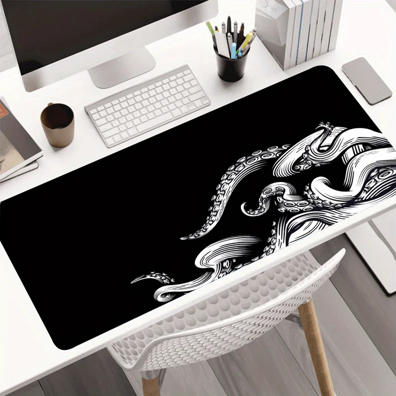 

Extra Large Monster Pattern Gaming Mouse Pad, Keyboard Table Pad on Black Background, Lock Edge, Suitable for Office Home