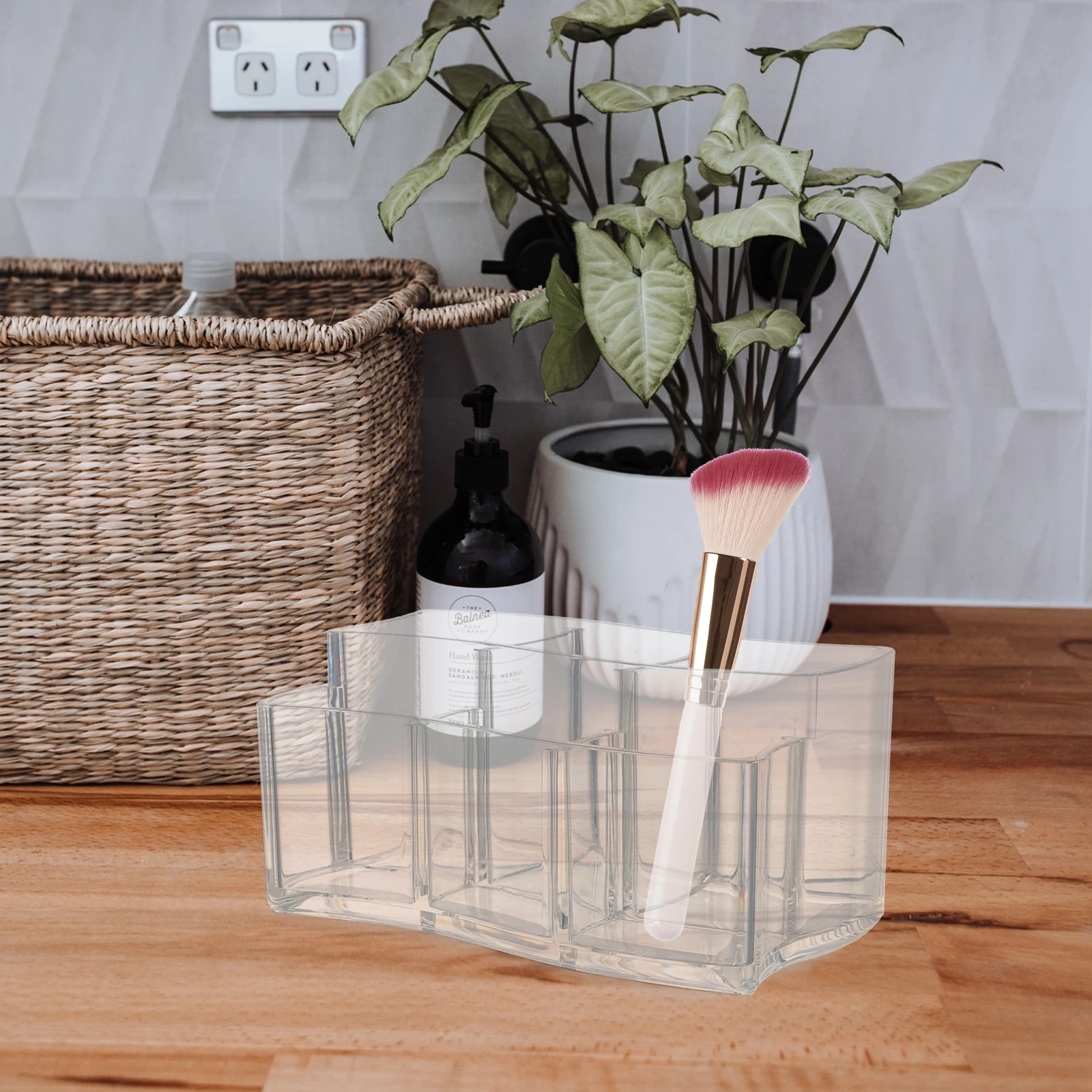 

2 Pcs Makeup Storage Box Plastic Paint Brush Holders Organizers Vanity Pen Container