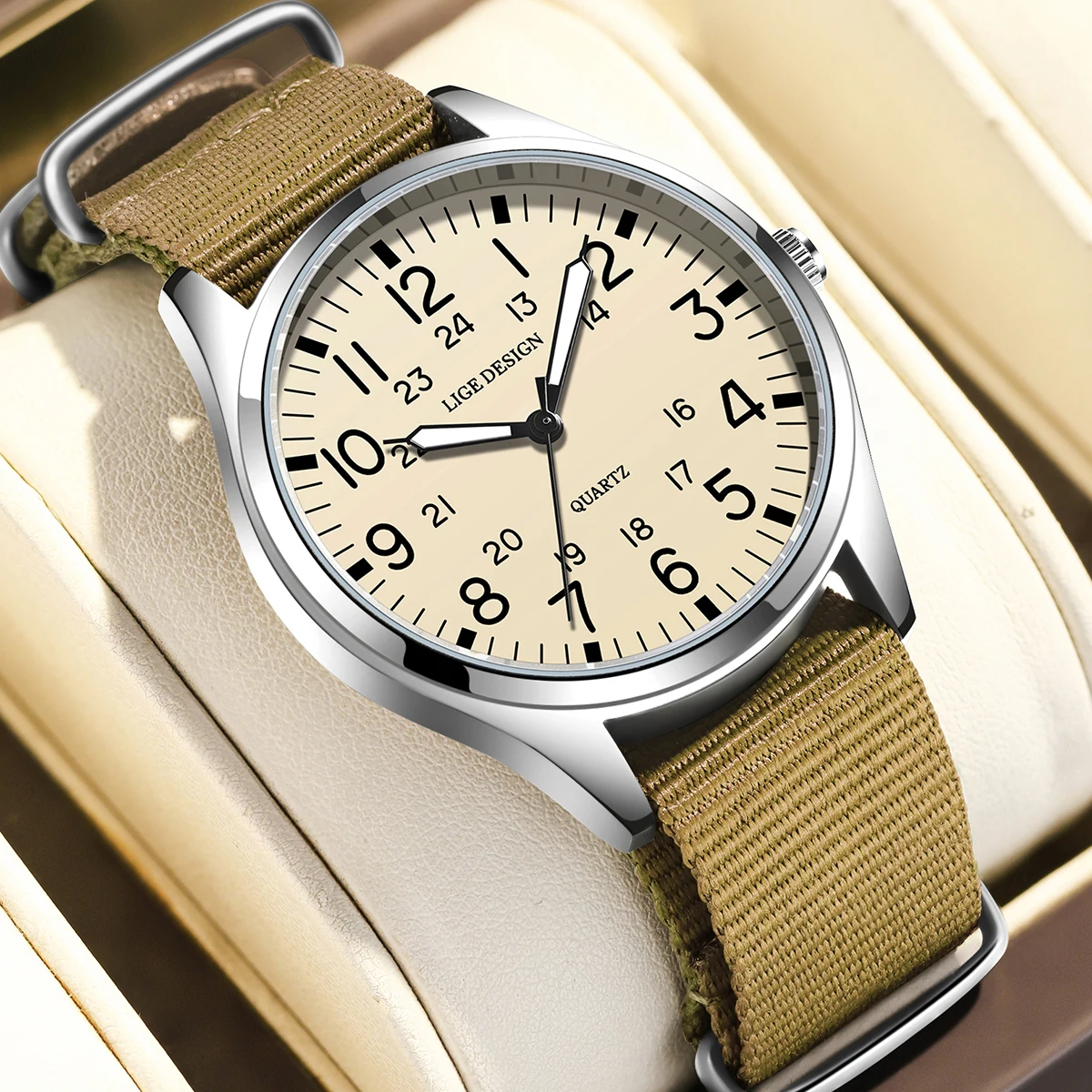 LIGE Mens Watches Luminous Hands Clock Luxury Military Sports Date Quartz Wristwatch Men Casual Nylon Watch Relogio Masculino