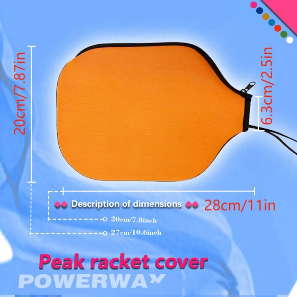 Sarung raket picleball Neoprene, tas pelindung antiair Aksesori penutup Paddle picleball tahan lama