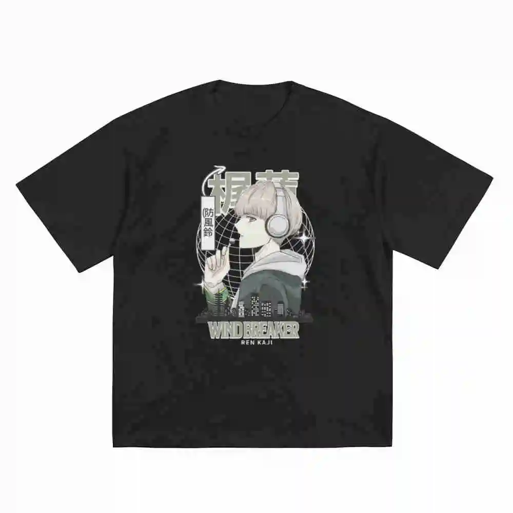 Wind Breaker Ren Kaji Aesthetic Short Sleeve Tee 100% Cotton T-Shirt
