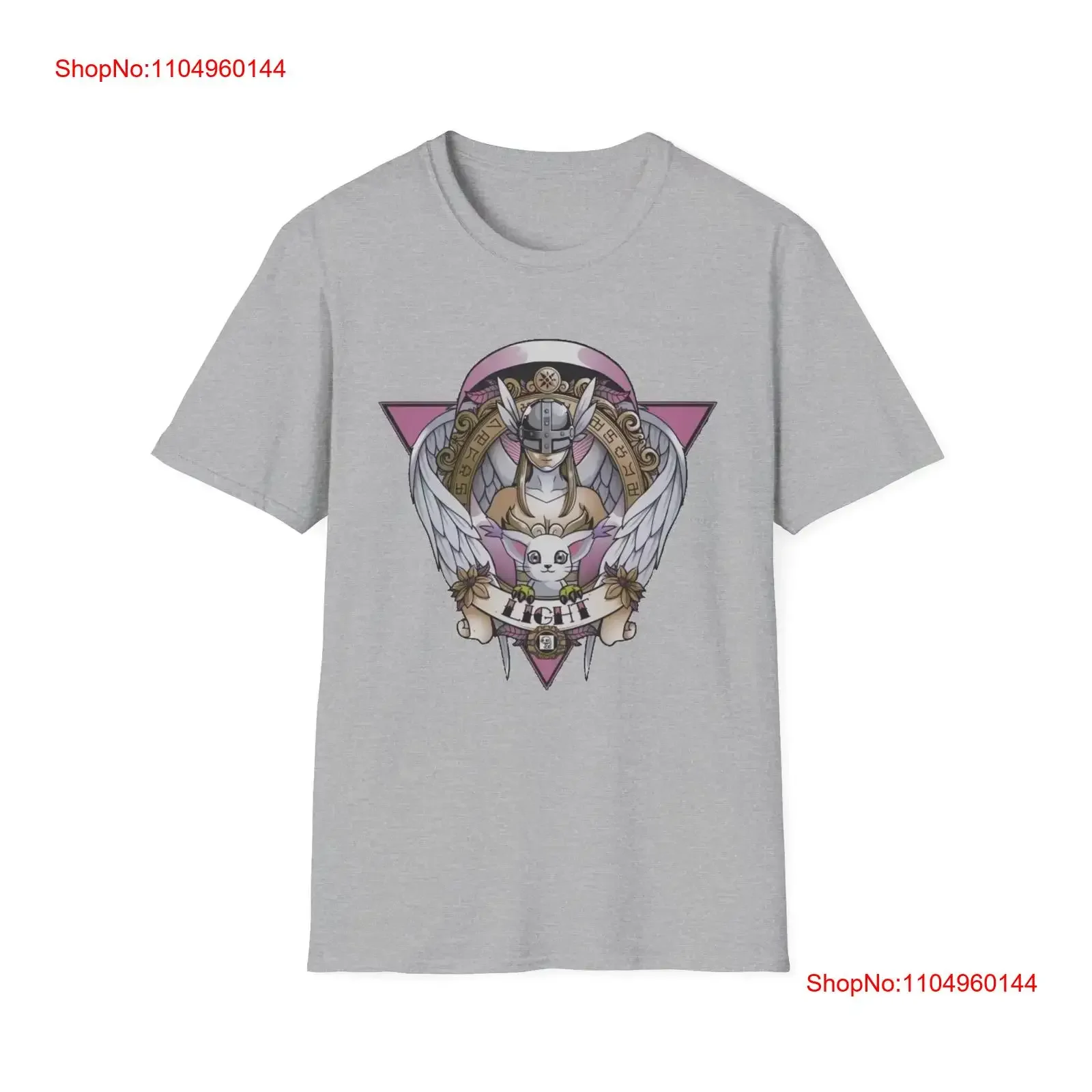 

Angewomon Digimon T Shirt Angel wings Cat Gatomon Softstyle vintage Washed Unisex fashion Casual graphic streetwear Versatile