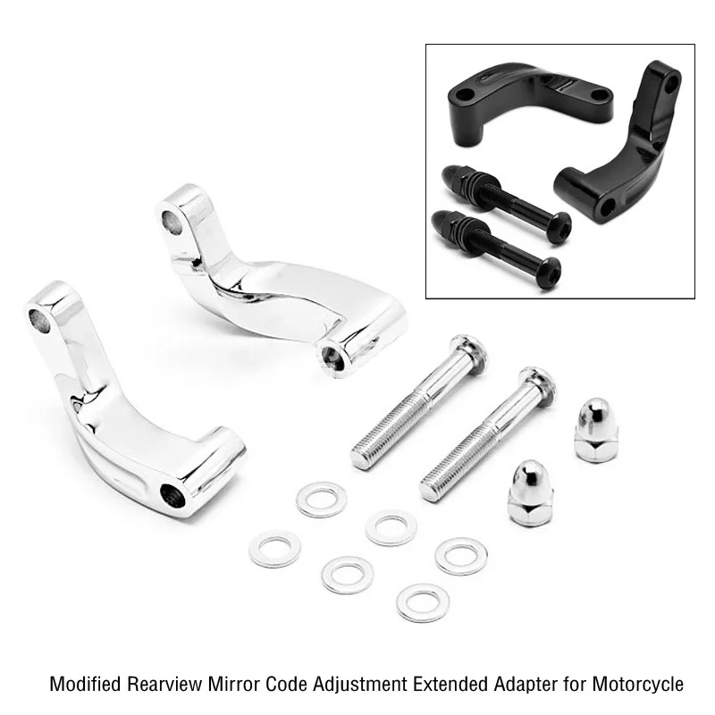 Adaptador de extensión de ajuste de código de espejo retrovisor de aleación de aluminio CNC para modificación de motocicleta Harley