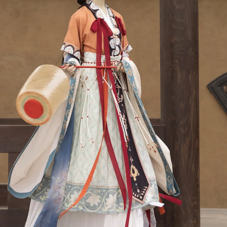 Vestido cosplay hanfu tradicional chinês para mulheres, roupa dinastia Tang, estilo antigo da primavera, vestidos de festa 2 cores, dança tradicional das fadas