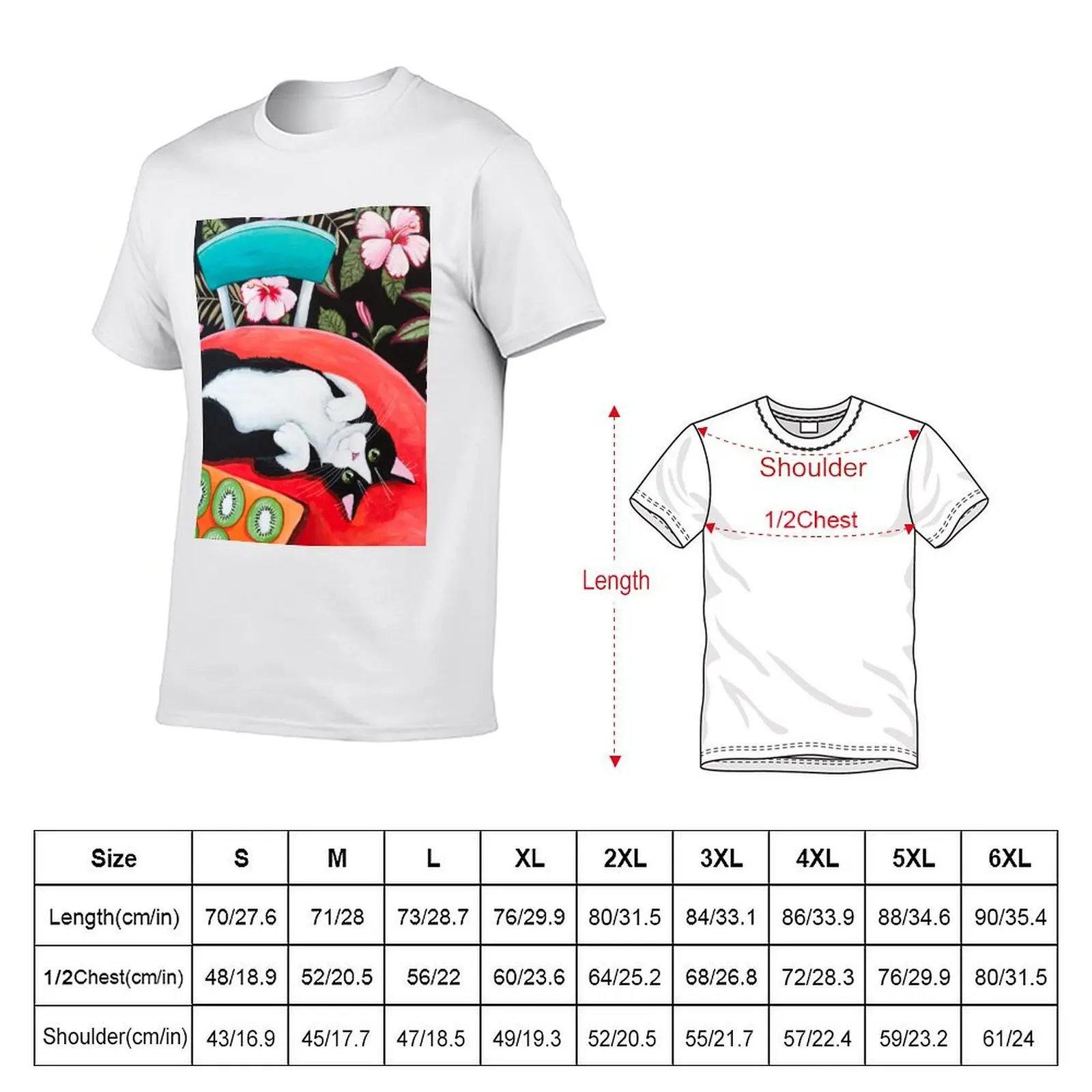 Tuxedo Cat on the Kitchen Table T-Shirt Man t-shirt topping t shirts for men pack