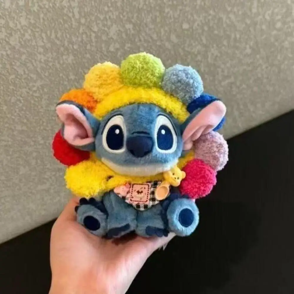 ตุ๊กตาดิสนีย์ลิโลแอนด์สติทช์แต่งตัวเป็นดอกไม้หลากสี ขนาด 15 ซม. พวงกุญแจตุ๊กตาขนนุ่ม ของตกแต่งกระเป๋าเป้ ของขวัญคริสต์มาสสำหรับเพื่อน