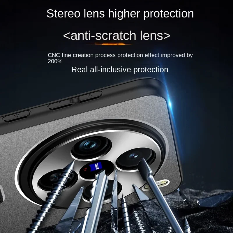 For VIVO X100 Pro Case Hard Alloy With Stand Shockproof Protective Back Cover Phone Case For VIVO X100 X100Pro Full Cover Shell