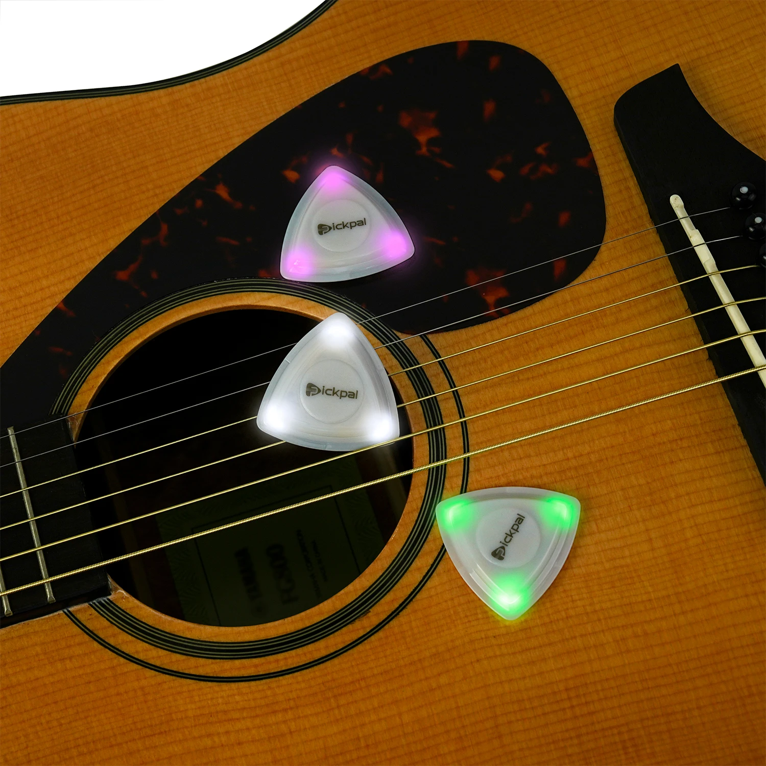 Guitar Touch Luminous Pick LED Glowing Guitar Pick Musical Stringed Instrument Glowing Plectrum for Bass Electric Guitarists