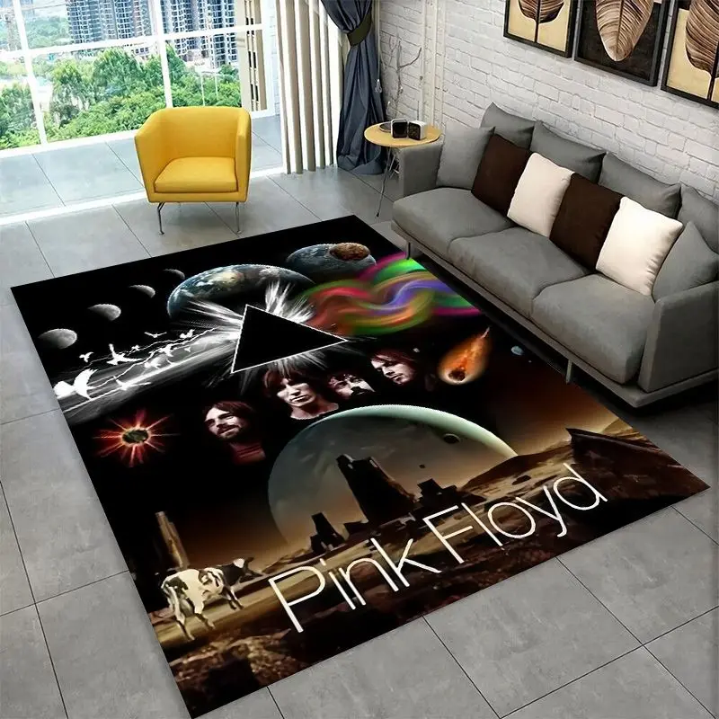 Music Pink F-Floyd Rock Band Non-Slip Area Rug for Living Room,Bedroom,Playroom,Soft Carpet Floor Mat Home Decor Rug  Room