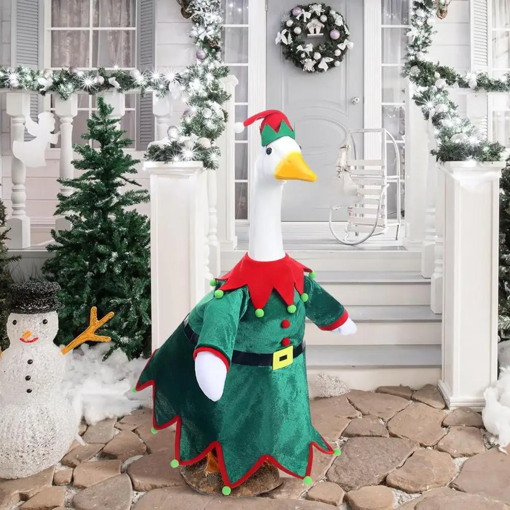 Eye-catching Garden Decor Santa Claus Goose Outfit for 23 Lawn Goose Festive Christmas Porch Costume Holiday Garden Decor