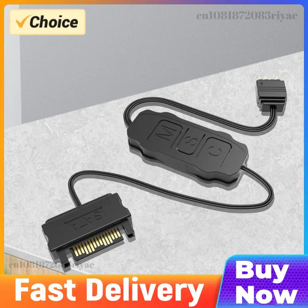 ARGB 5V 3PIN To SATA Interface Extension Cable Mini Adapter Controller RGB Sync Controller Cable for PC Fan Light Strip