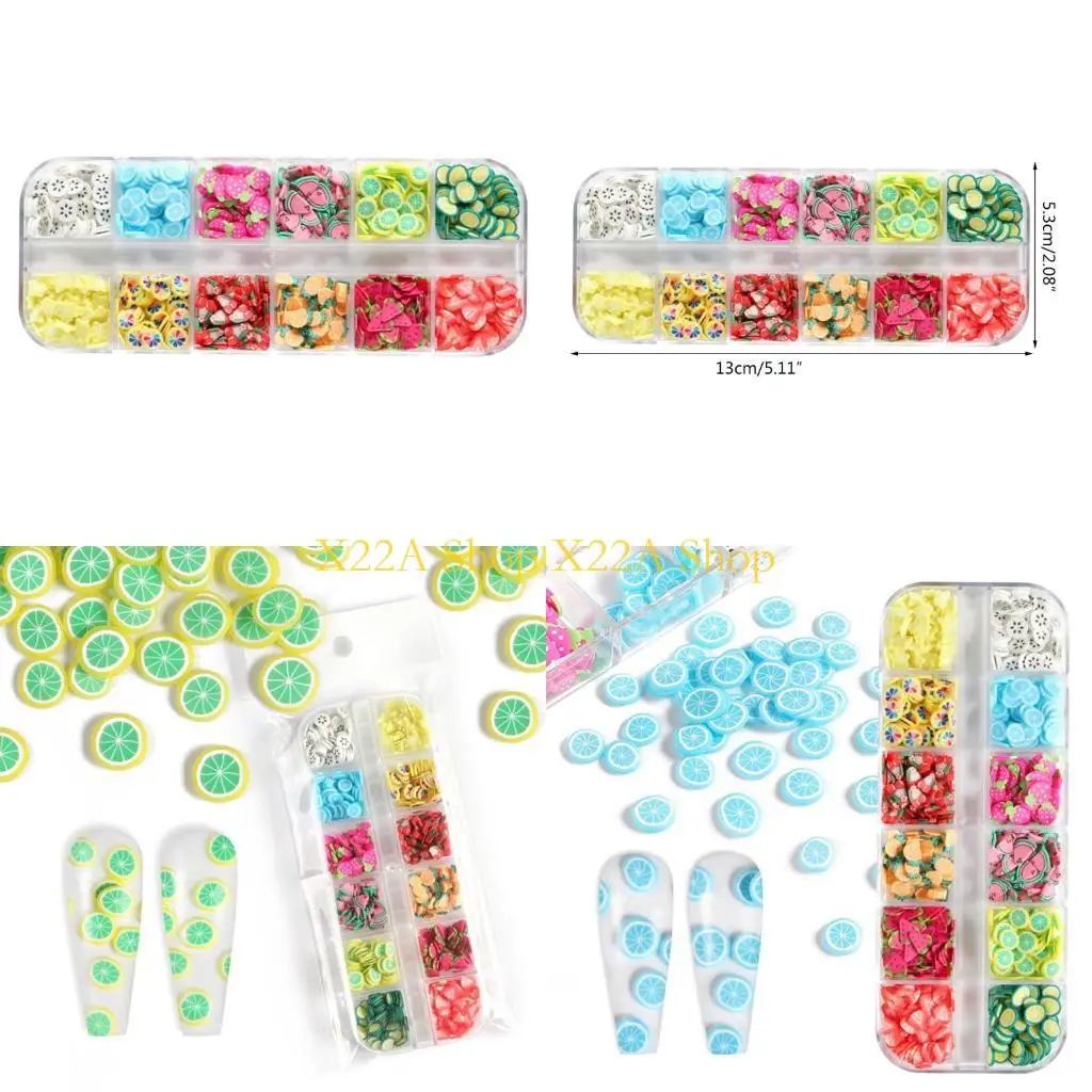 

Unique 12Grids Fruit Soft Clay Beads 3D Polymer Slices UV Epoxy Resin Mold Filler