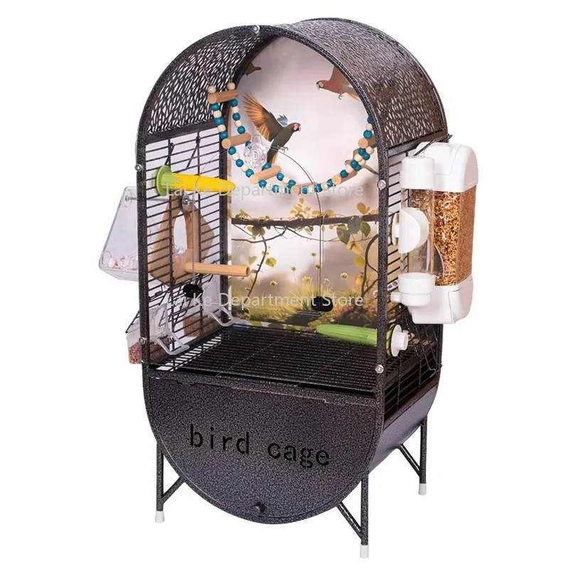 

Extra Large Acrylic Bird Cage Unbreakable 5mm Thick Panels Anti-Spill Feeder Design for Parrots up to 35cm
