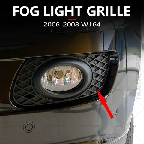 for Mercedes Benz 2006-2008 W164 ML320 ML350 ML500 ML550, ML63 AMG Bumper Fog Light Grill Grille Cover 1648260124 1648260224