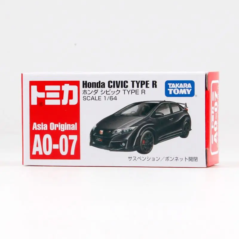 TAKARA TOMY Tomica 1:64 Asia Original A0-07Honda Civic TYPE R Car Mini Diecast Alloy Model Car Toy Metal Gifts for Children Boys