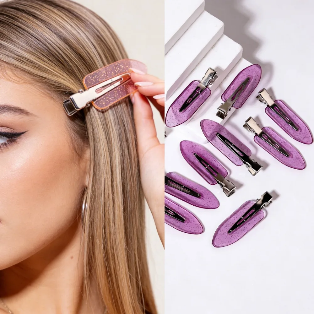 

10pcs Transparent Seamless Hair Clips for Girls, Fashion Makeup & Facial Hair Styling Clips, Suitable for Real Hair Wigs
