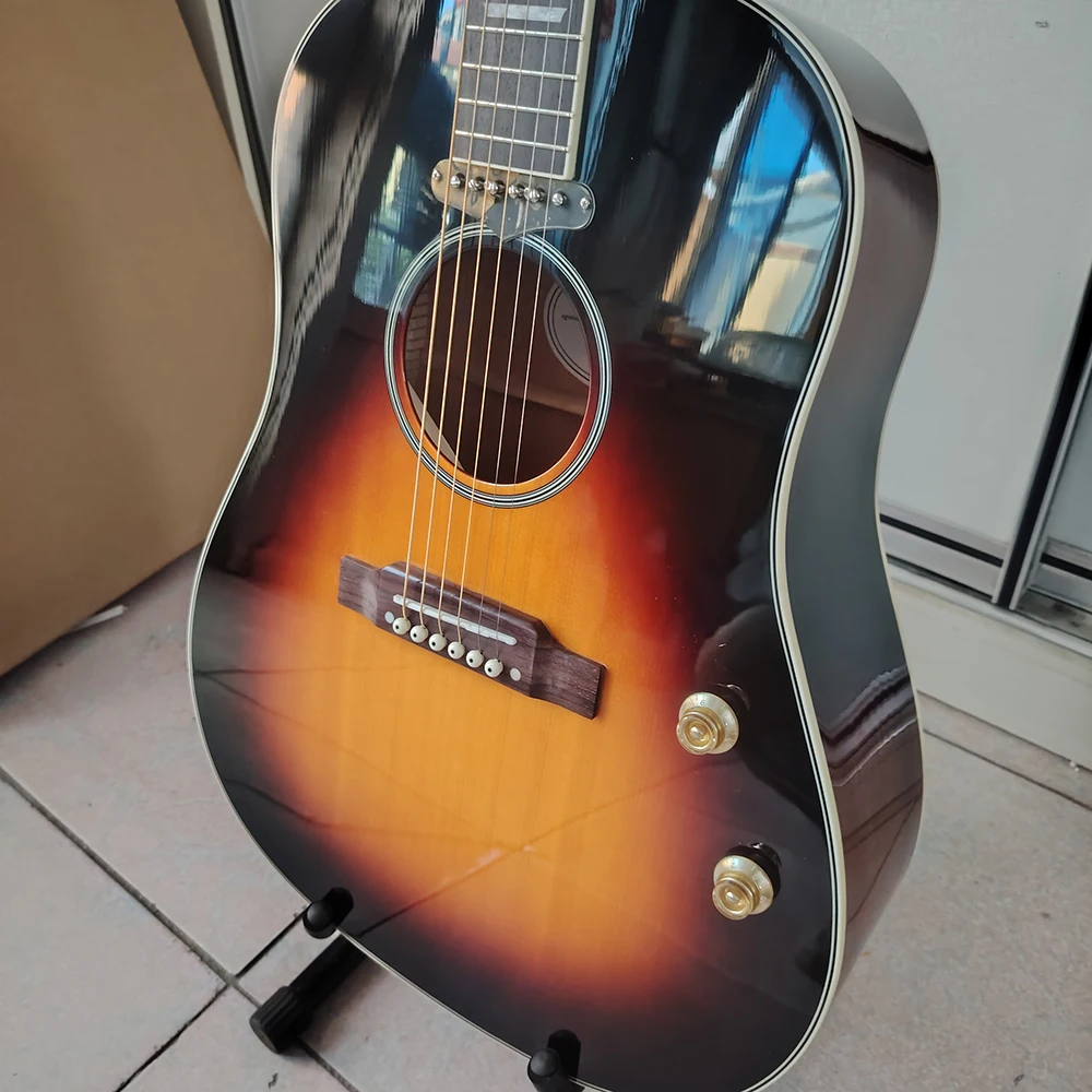 تحتوي العلامات التجارية عالية الجودة على جرد القيثارات الصوتية J160E الشعبية وألواح خشب التنوب و301EQ وجوز عظم البقر والتسليم السريع #3