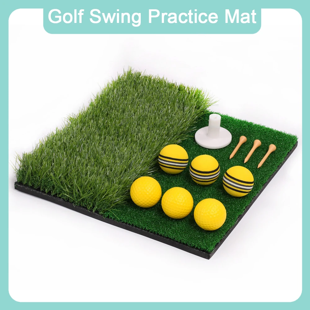Mini Golf Hitting Mat Portable Swing Chipping Practice Mat Golf Swing Trainer Training Aid for Indoor Outdoor Backyard Practice
