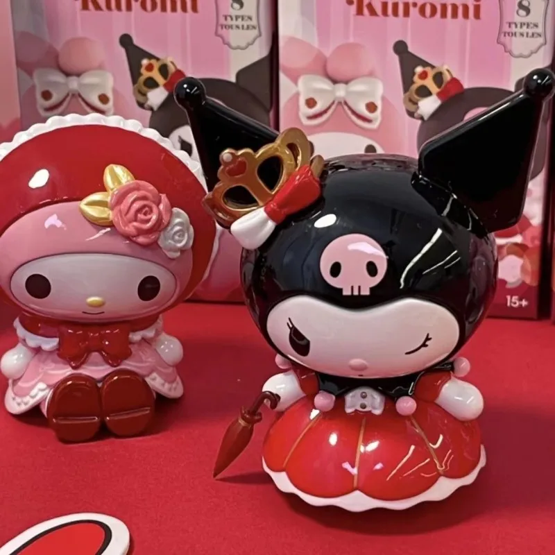 Sanrio Anime Kuromi My Melody Blind Box Rose And Earl Series Action Figure Collection Pvc Decor Model Dolls Children Toys Gift