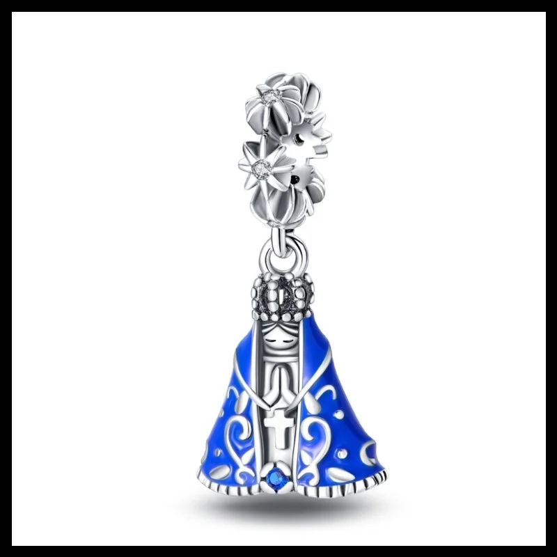 

Original 925 sterling silver Madonna Pendant Charms Pendant Fit DIY bracelet necklace Gift for Her，Colgante Plata