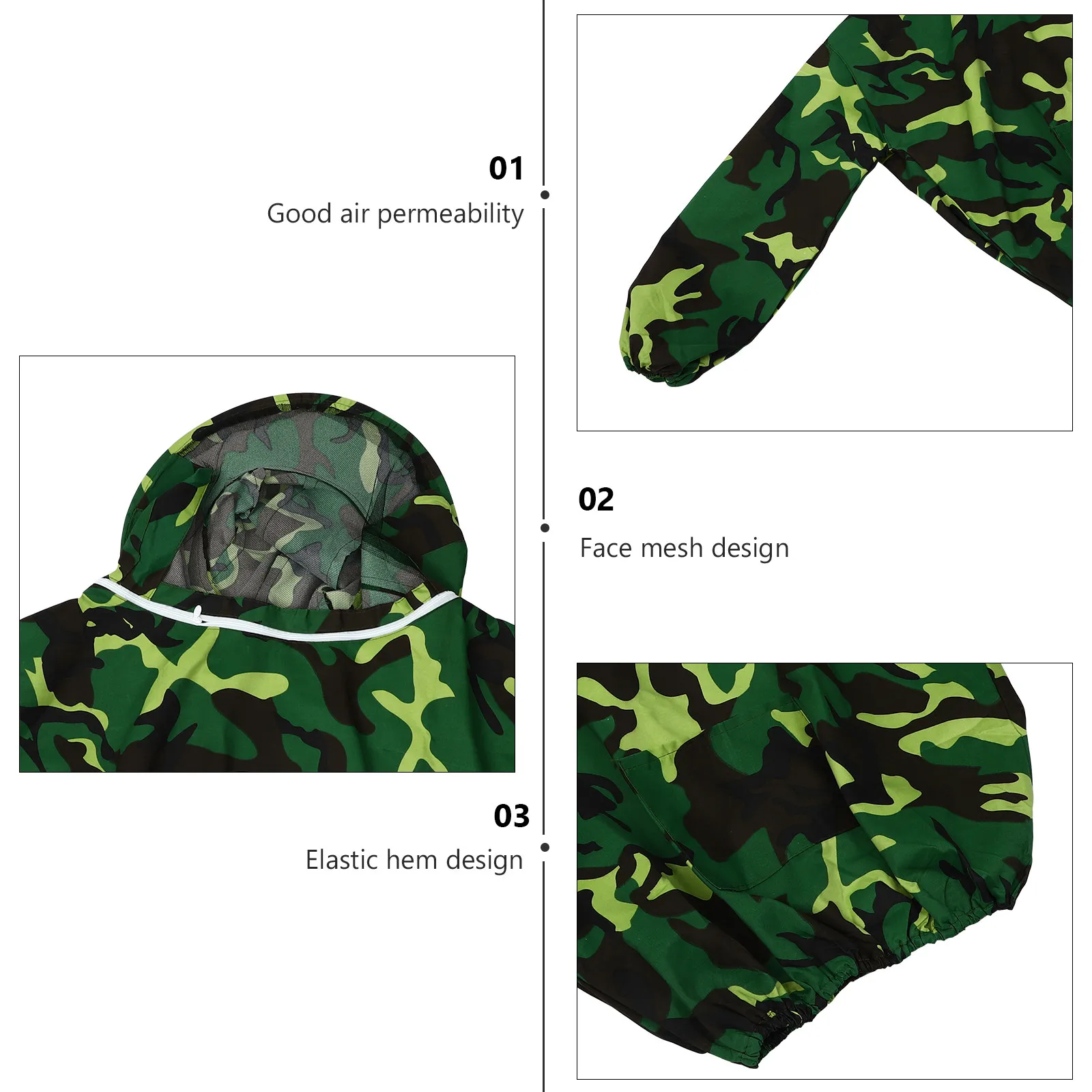 1Pcs Beekeeping Protective Clothes Anti-Bee Clothing Breathable Suit Veil Hat Outdoor Professional Costume Skin Uv Protection view 2