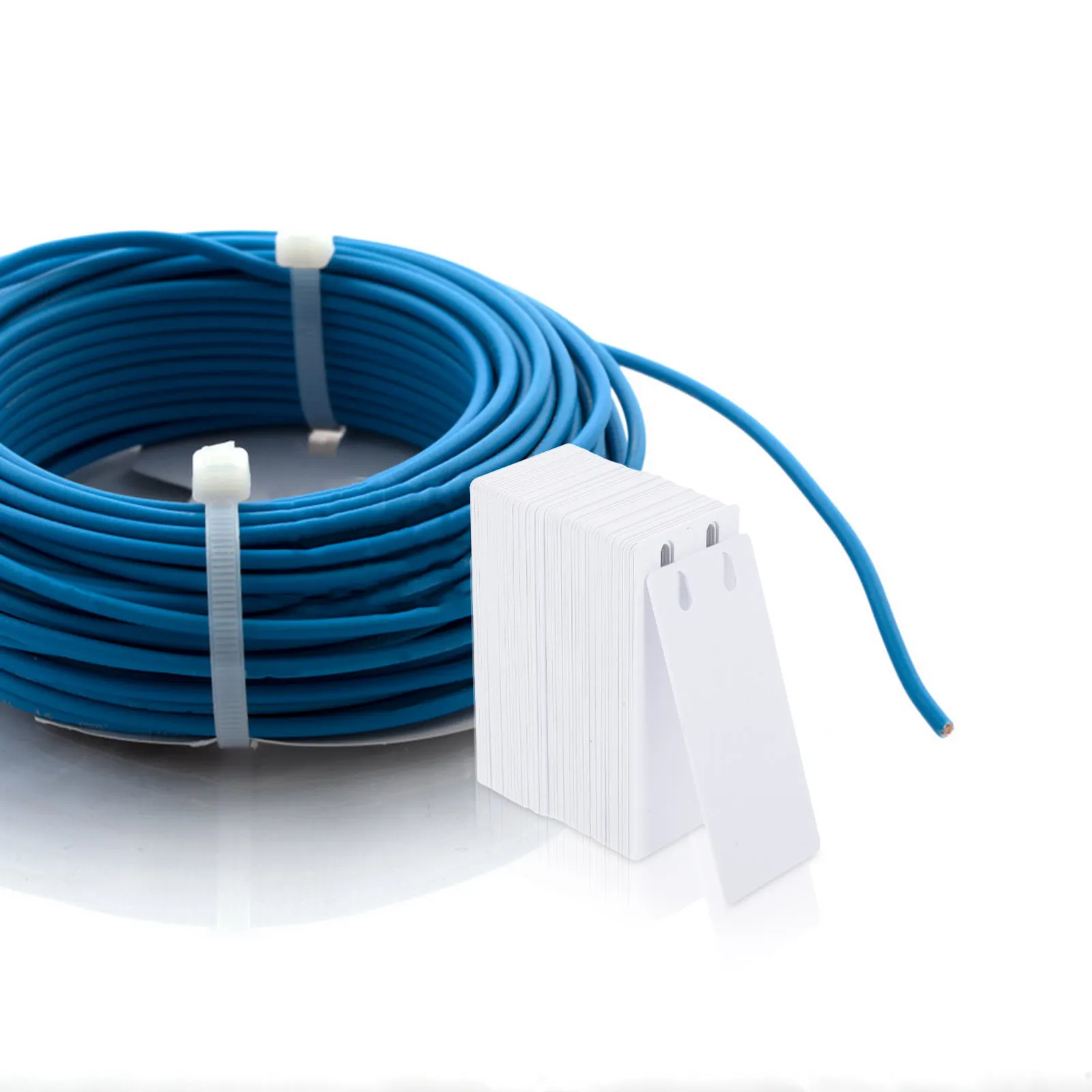 50pcs Blank PVC Cable Tags Waterproof Write-On Labels for Cord and Wire Identification Reusable Cable Wire Tags Writable Tags